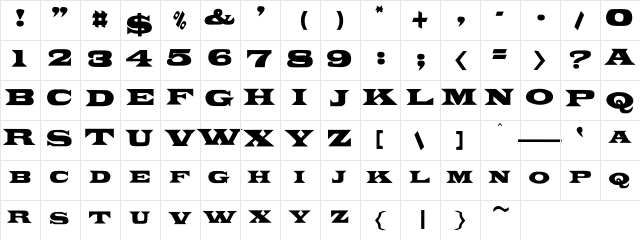 PonchoVia Th Regular  glyph index