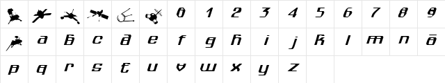 spuknik Regular  glyph index