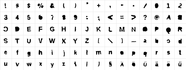 ripTRASH Mirror  glyph index
