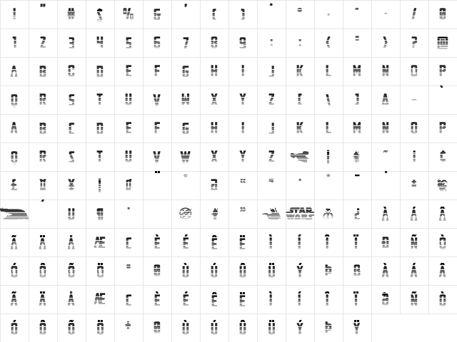 Mandalore Gradient Regular  glyph index