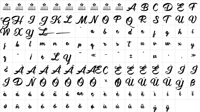 Hot Jacket Perrsonal Use Regular  glyph index