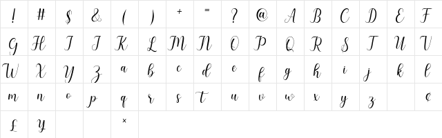 Smoothie Regular  glyph index