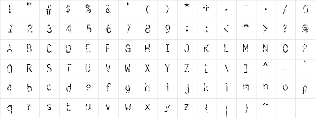 simulation Regular  glyph index