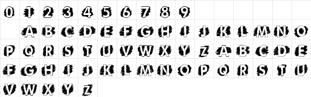 101! Scribble 'Bet Regular  glyph index