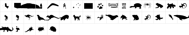 AussieIcons Regular  glyph index