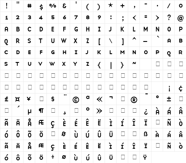 Base9SC Small Caps  glyph index