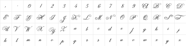 AngliaOldeConcise Regular  glyph index