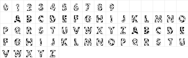 101! Camouflage Regular  glyph index
