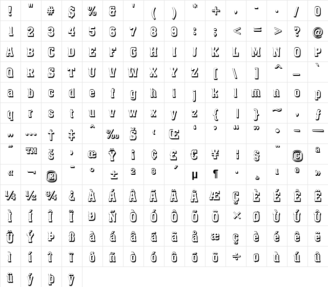 a_Kena3Dxtr Medium  glyph index