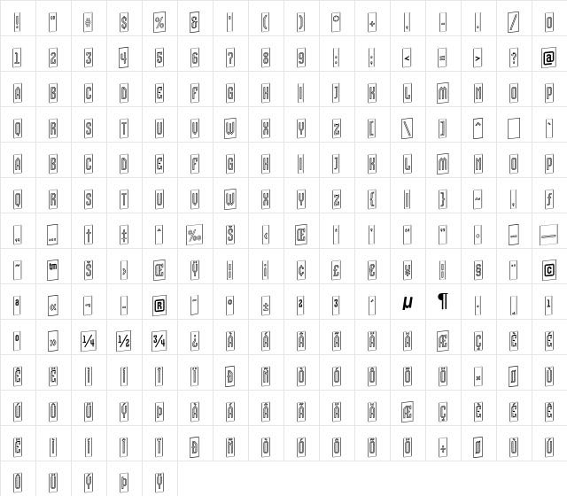 a_VizoraCmOtlUp Regular  glyph index