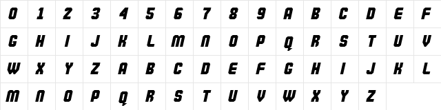 Commando Commando  glyph index