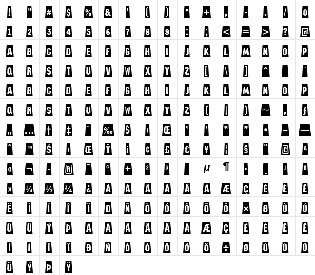 a_MeccanoCmCtAb Regular  glyph index