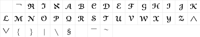 eusb9 Regular  glyph index