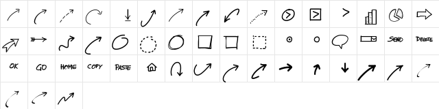 PWNewArrows Medium  glyph index