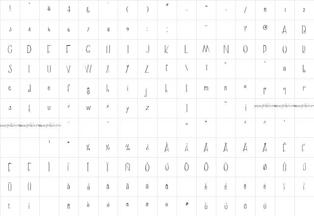 marginal hollow Regular  glyph index