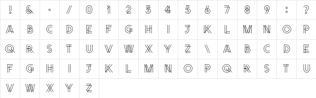 Twin Mo1 Regular  glyph index