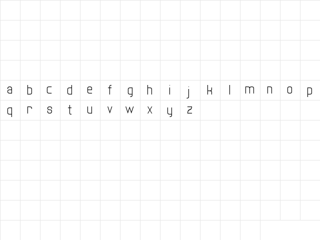twenty-one Regular  glyph index