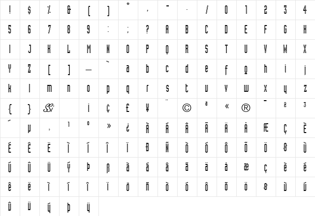 Assembly Outline SSi Alternate  glyph index