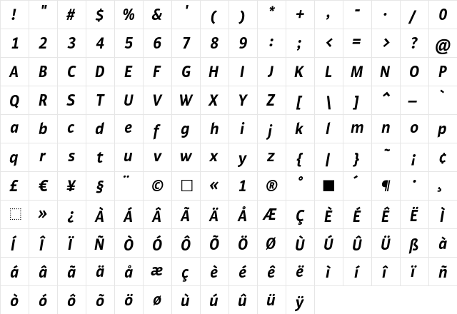 GakSans BoldItalic  glyph index