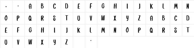 Alusans Regular  glyph index