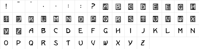 COSMI032 Regular  glyph index