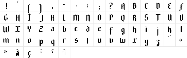 New Gothic Textura New Gothic Textura  glyph index