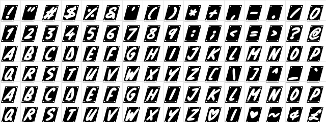 School Play Italic  glyph index