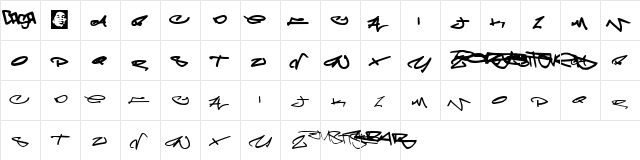 Meglaphoid Regular  glyph index