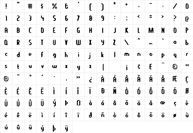 Let's Eat Regular  glyph index