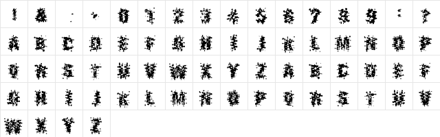 Blowing Regular  glyph index