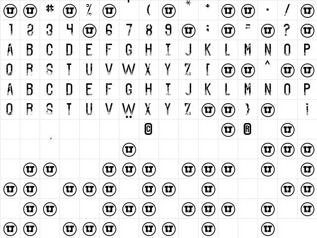 The Sound of Truth Grunge  glyph index