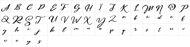 Maillove Regular  glyph index
