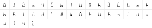Veldi Regular  glyph index