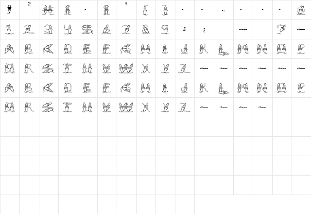 Scrap Lights Regular  glyph index