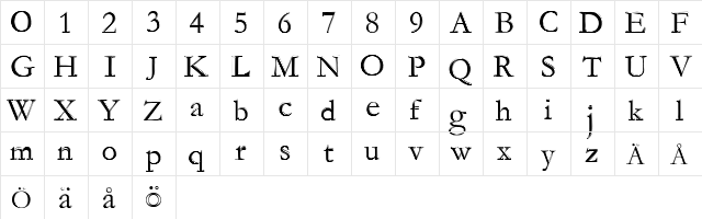 Mana Mana Regular  glyph index