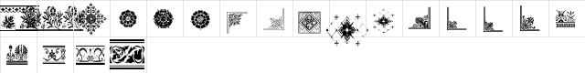 LM Floral Borders Regular  glyph index