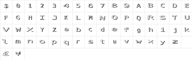SimplyFresh Regular  glyph index