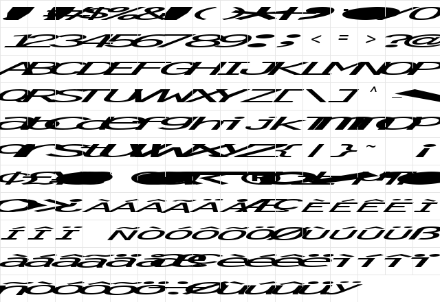 Significa Regular  glyph index