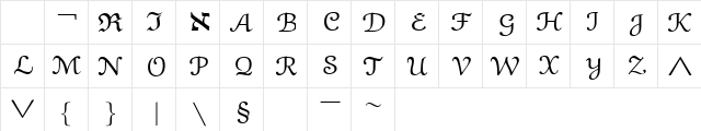 eusm6 Regular  glyph index