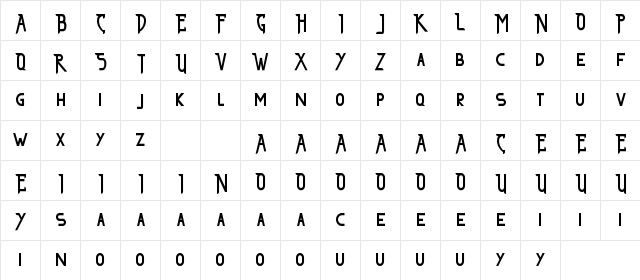 THE AFFORD DEMO ALT Regular  glyph index