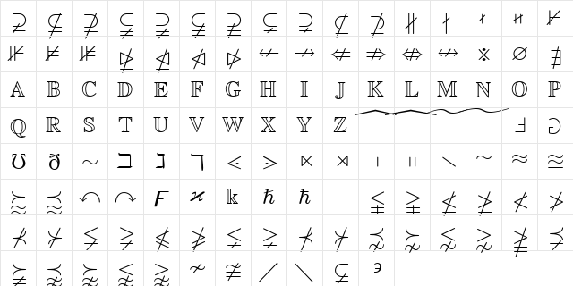 msbm9 Regular  glyph index