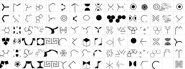 XPatColumRow Regular  glyph index