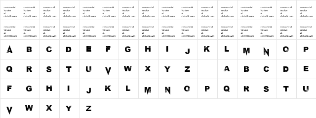 M Ponderosa Regular  glyph index
