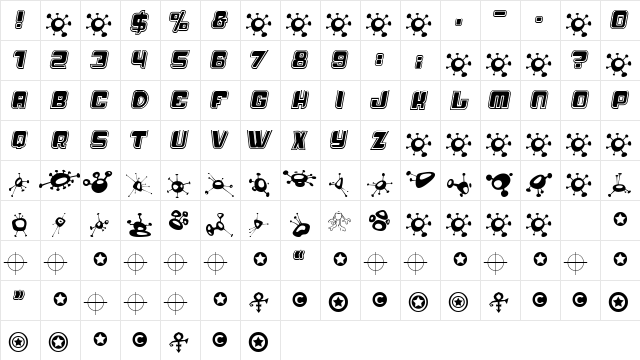 AlienMushrooms Regular  glyph index