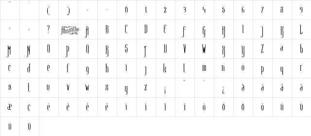 Absinthe FT Flourish  glyph index