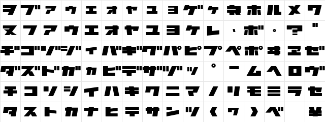 Astro3KT Regular  glyph index