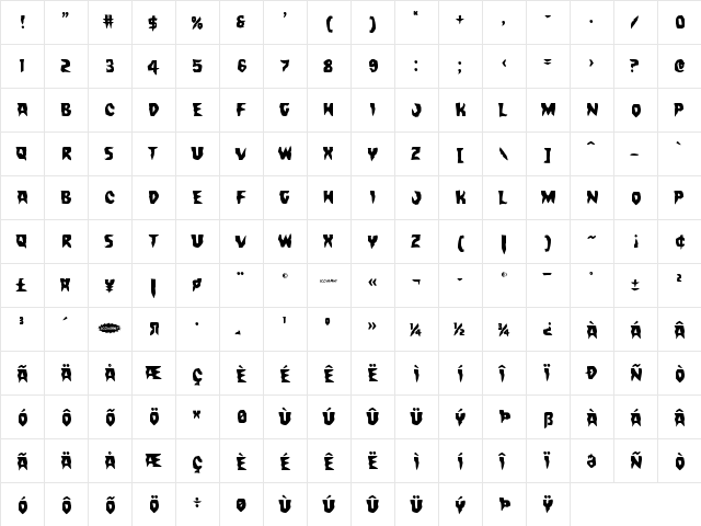 Count Suckula Regular  glyph index
