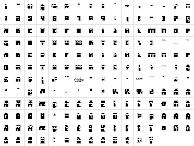 Micronian Laser Academy Regular  glyph index