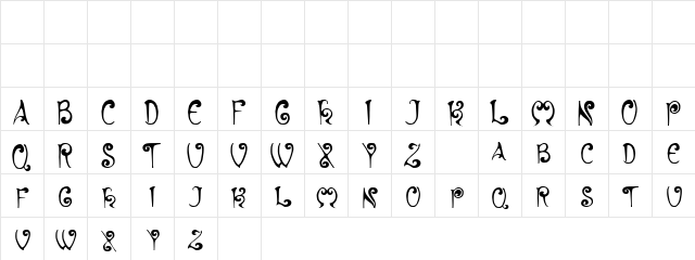 Hyacinth Regular  glyph index