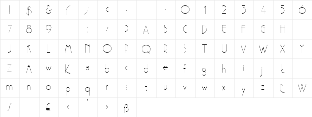 Premi Regular  glyph index